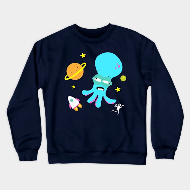 Space octopus Crewneck Sweatshirt by Namarqueza